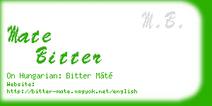 mate bitter business card